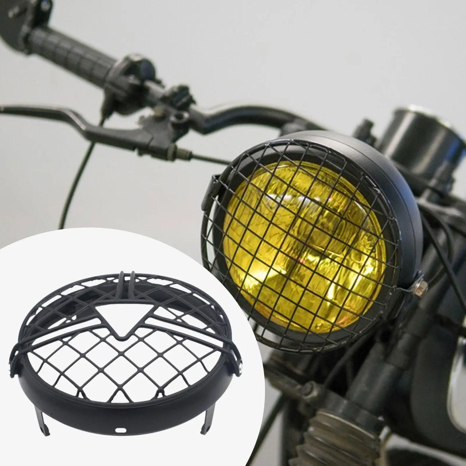 Capa de proteção para farol de motocicleta, resistente, fácil instalação, montagem simples, peças sobressalentes, grade de farol de motor para scrambler 900