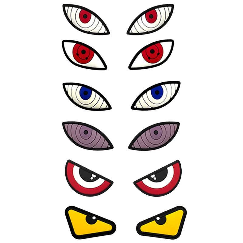 1 Pair Anime Eyes PVC Patches Japanese Ninja Eyes Decorative Attachment for Backpack Cap Staring Gaze Morale Badge Hook Backing