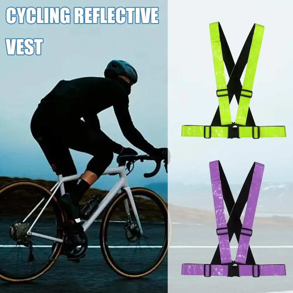 Outdoor Bicycle Reflective Belt Elastic Vest Night Riding Stripe hot Vest Adjustable Safety Cycling Equipment Reflective Ru R8C1