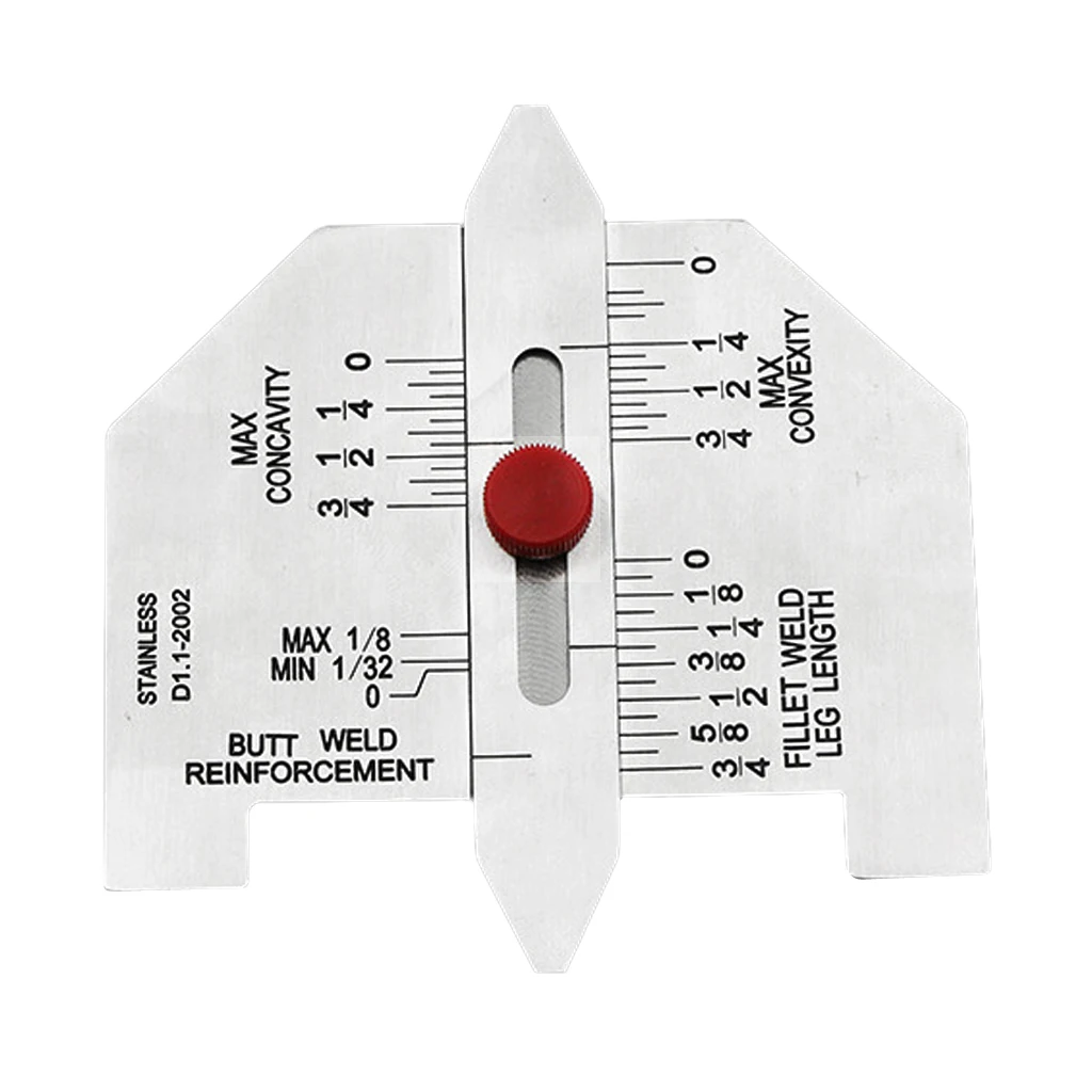 Weld Fillet Gage Stainless Steel Welding Gauge Ulnar Inspection Ruler for Precise Welding Point Quality Testing
