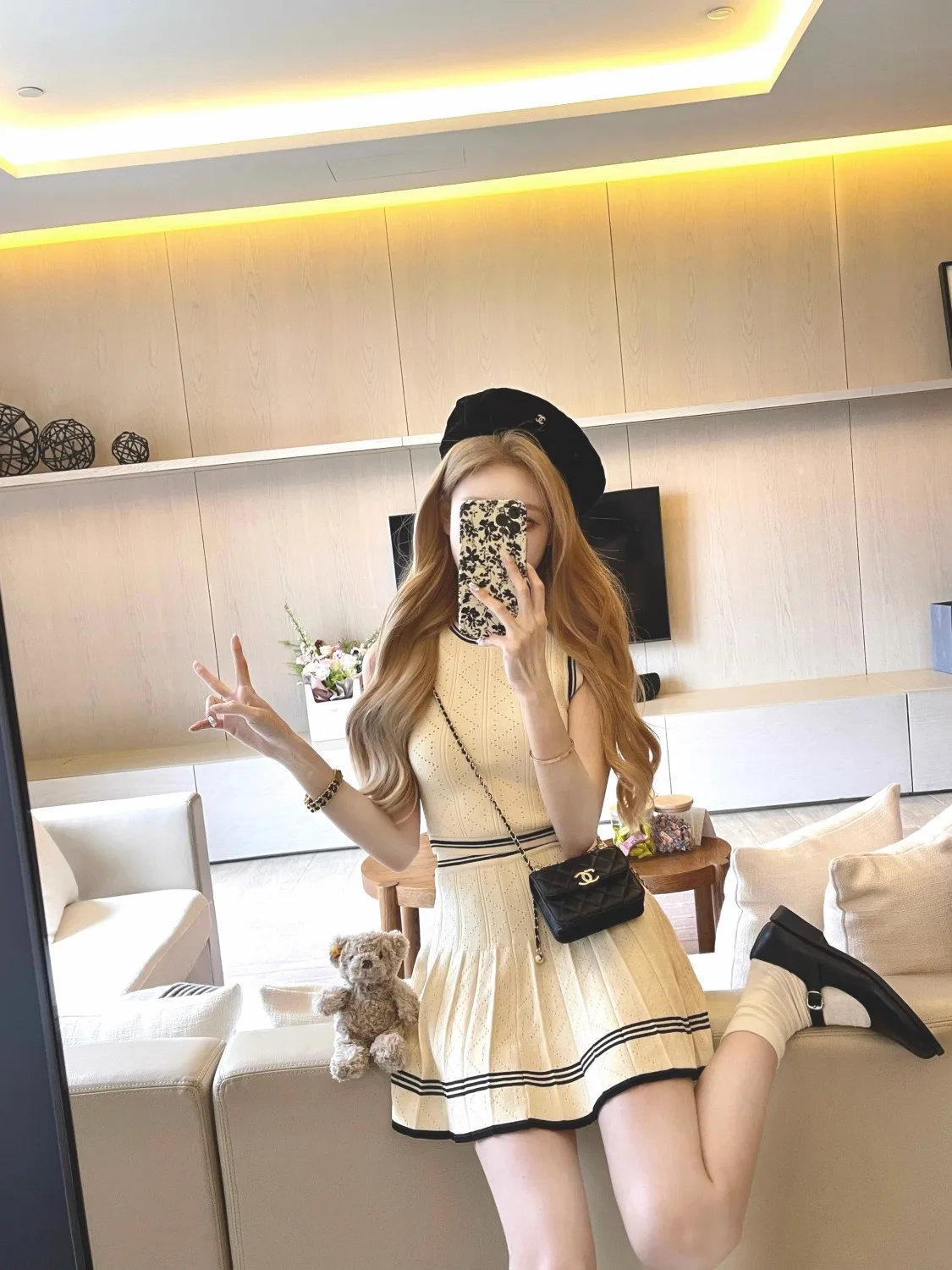 2023 Autumn Elegant 3 Piece Dress Set Women Casual Long Sleeve Y2k Crop Tops + Mini Skirts Cardigan Knitted Suits Office Lady