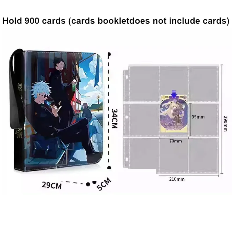 400/900 PCS Jujutsu Kaisen Satoru Gojo Anime Collection Card Album Boek Map Phantom Parade Rits Kaart Bindmiddel houder Speelgoed Gift