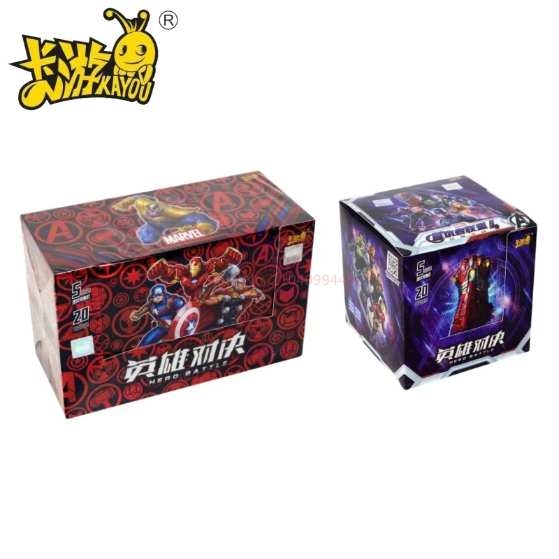 Genuine KAYOU Marvel Collection Card Legendary Edition Spider-Man Iron Man Hero Duel Competitive Combat Laser Phantom Card Toy