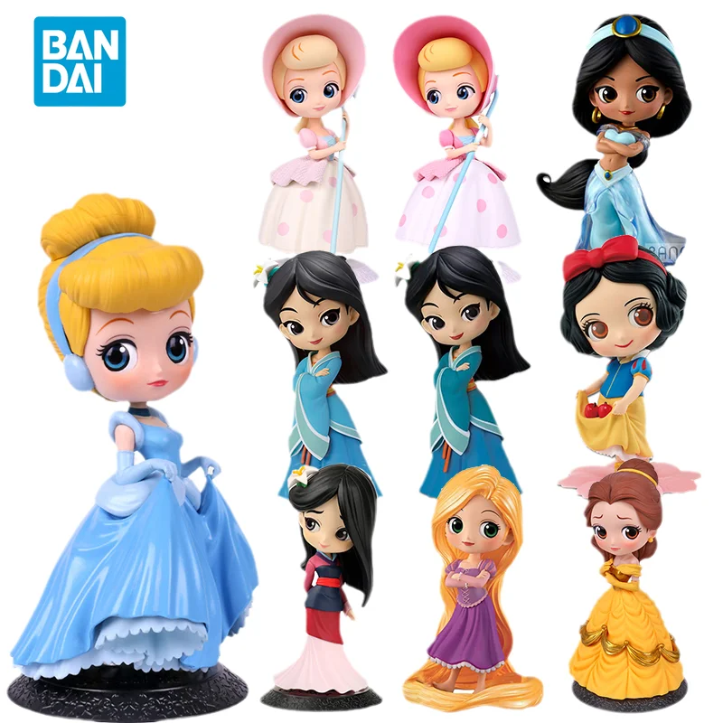 Bandai Original Disney Princess Anime Figure QPOSKET Snow White and Others Action Figure Toys for Kids Gift Collectible Model