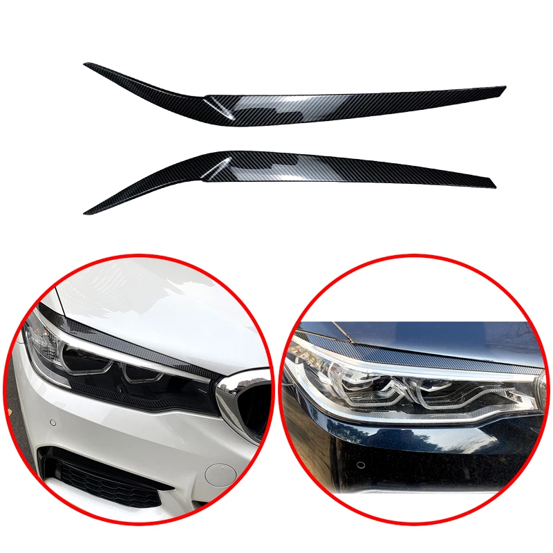 

For BMW 5 Series G30 G31 G38 F90 2017 To 2021 M5 540i 525i 530i Headlight Eyelid Headlamp Eyebrow Trim Front Lamp Hoods