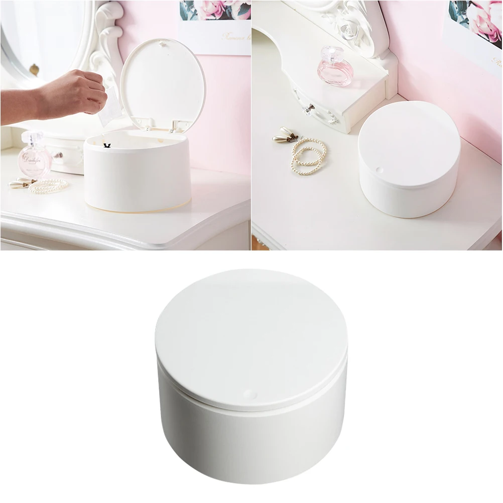 

Bins Push Trash Can Small Storage Container Vacuum Touchless Mini Dustbins Office