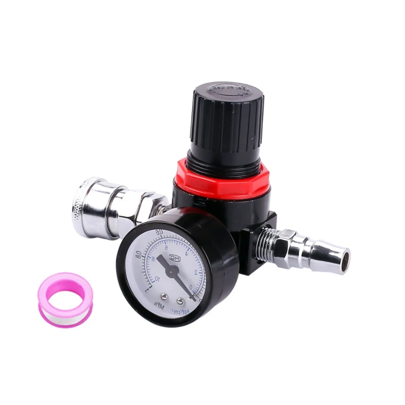 AR2000 1/4\'\' Air Pressure Regulator Control For Compressor Pump Gas Regulating Treatment Units with Gauge Adjustable