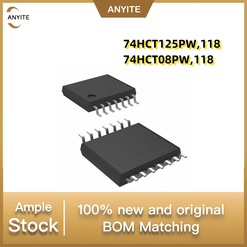 NEW 100PCS/lot  74HCT125PW,118 74HCT125 CT125  74HCT08PW,118 74HCT08 HCT08    TSSOP-14