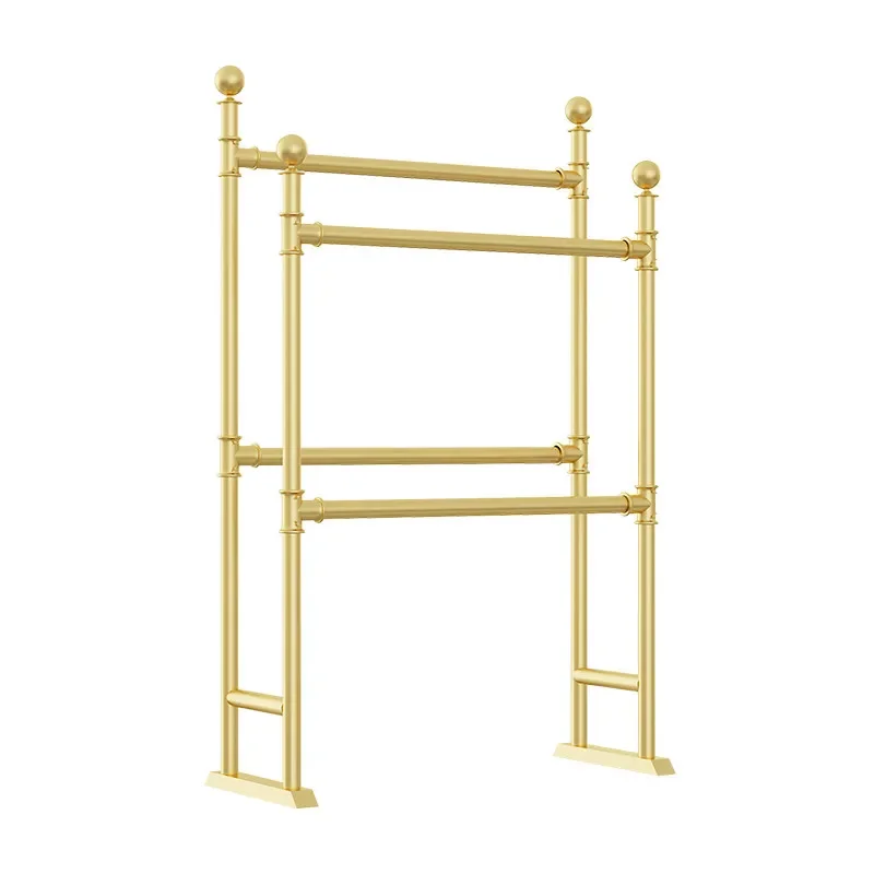 

Удобная напольная вешалка для одежды, золотая двухстоечная стойка-стеллаж для демонстрации в магазине одежды, простая и стильная, для специализированных магазинов одежды