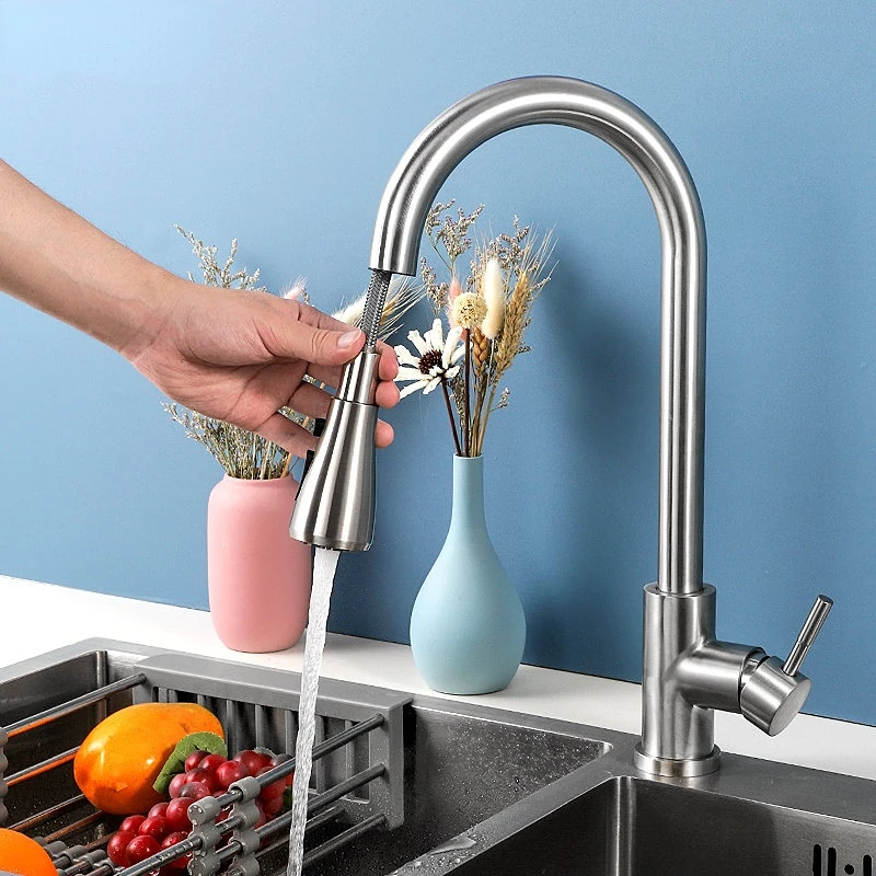 

Black Brushed Kitchen Faucet Pull Out Spout Sink Mixer Tap Stream Sprayer Head 360 Rotation Torneira