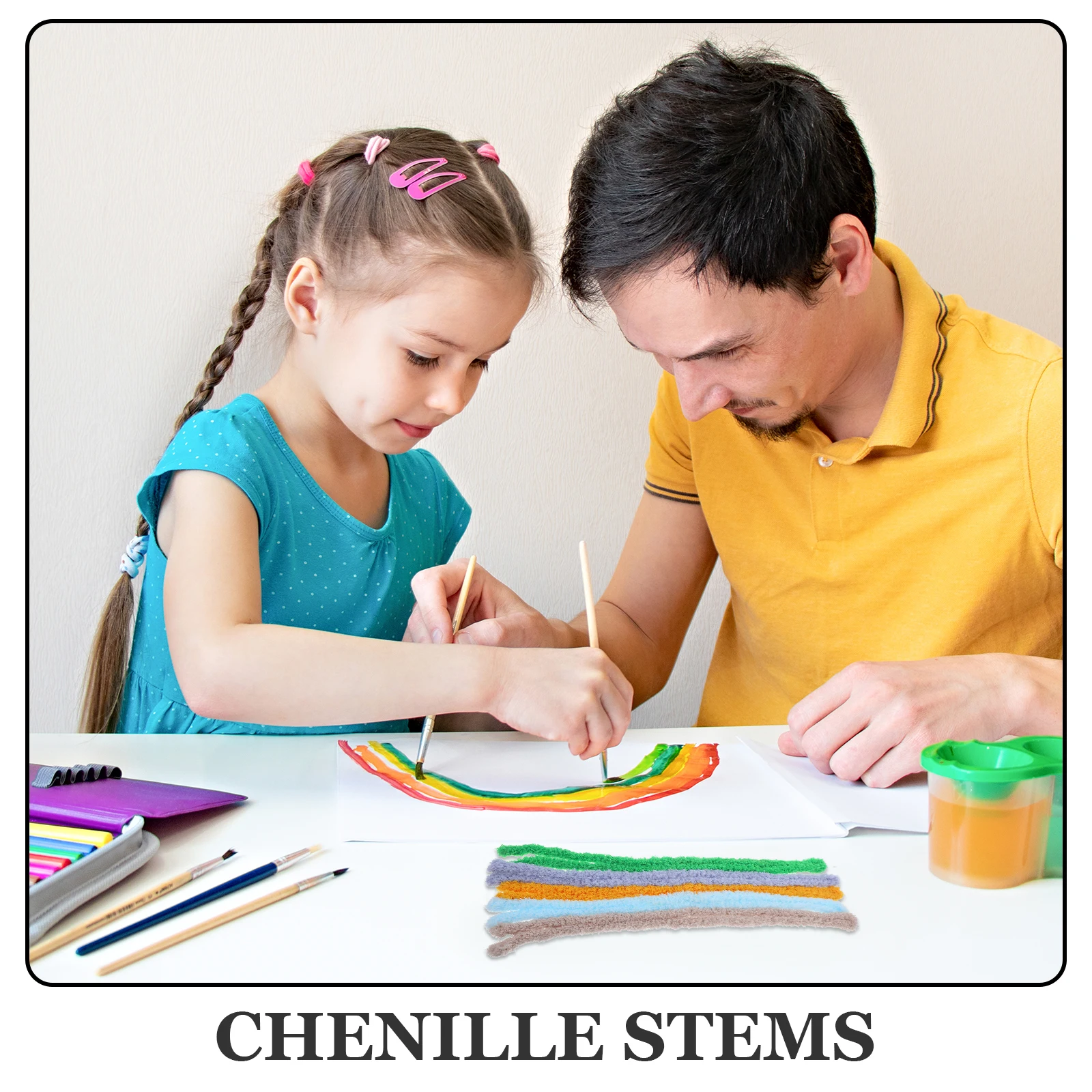 

6pcs Chenille Stems Craft Pipe Cleaners Twisted Rods Mixed Color Bendable Bars Kids Handmade Tools for Family