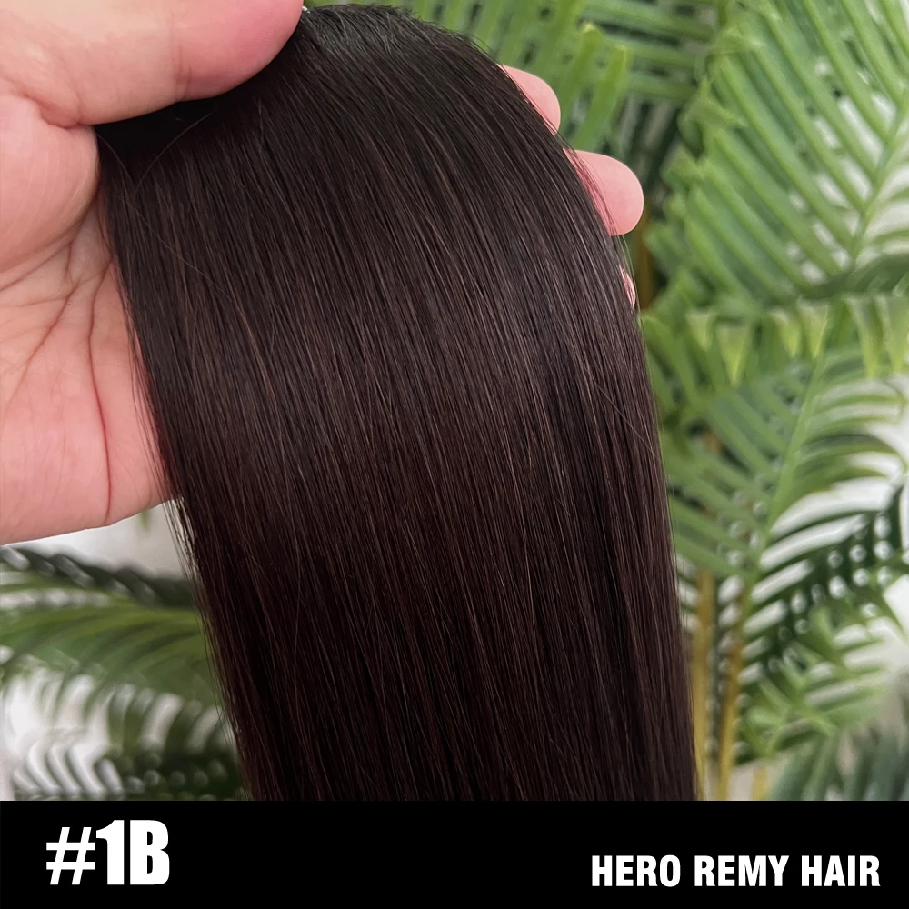 Hero Remy Haar Steil Menselijk haar Weeft Europese Remy Menselijk haarbundels Inslagextensies Natuurlijk haar Highlight 100 g/stk 16-22" - afbeelding 1