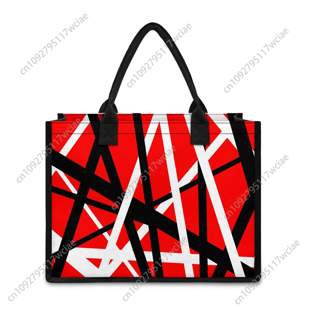 

Van Evh 5150 Stripes Halen Rock Band Custom Handbag Womens Canvas Bag Personalized Tote Bag Shoulder Bag Travel Party Beach Gift