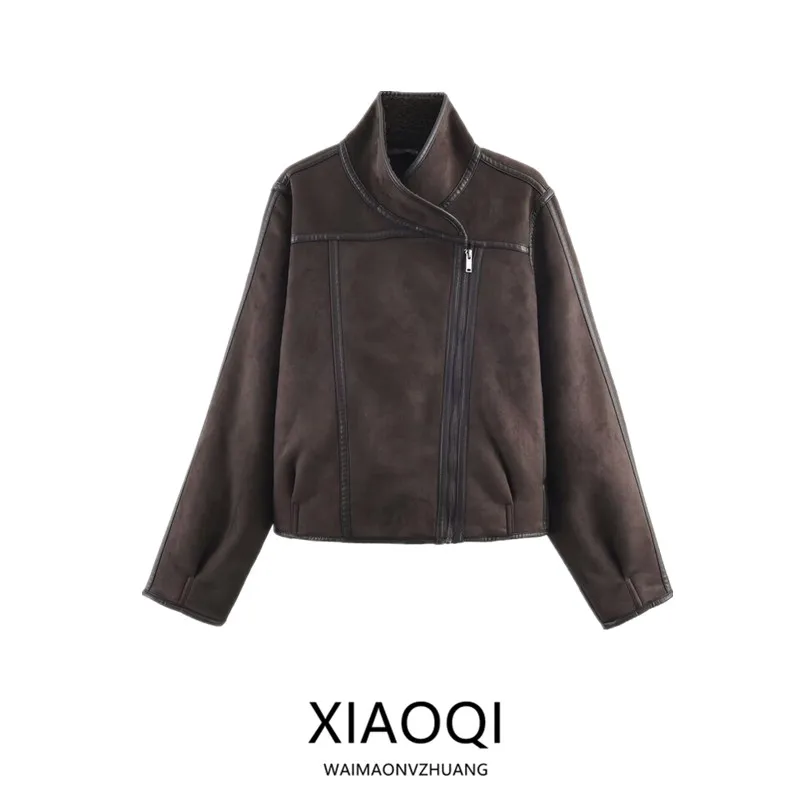 

Новинка зимы 2029, женское двустороннее джинсовое пальто Faion Long Sve, универсальная верхняя одежда Ele Design ort, пальто на молнии для женщин