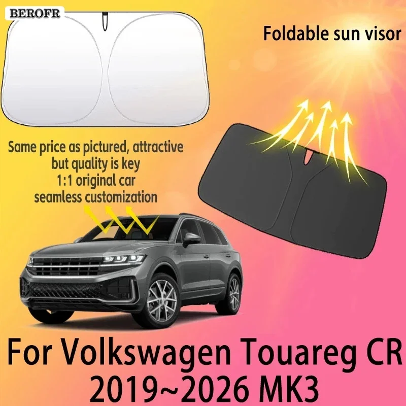 For Volkswagen Touareg CR 2019~2026 Front Windshield Sunshade Privacy curtain Car Heat Sun Visor High quality Auto Accessories