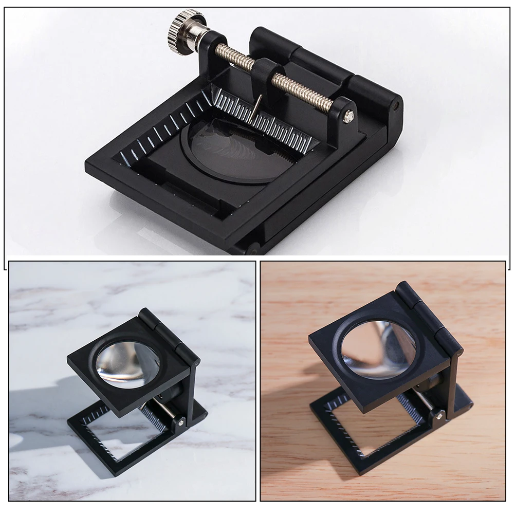 

-Folded Jewelry Magnifier Desktop Folding Magnifying Glass Portable Reusable Tool For Diy Collectibles Inspection