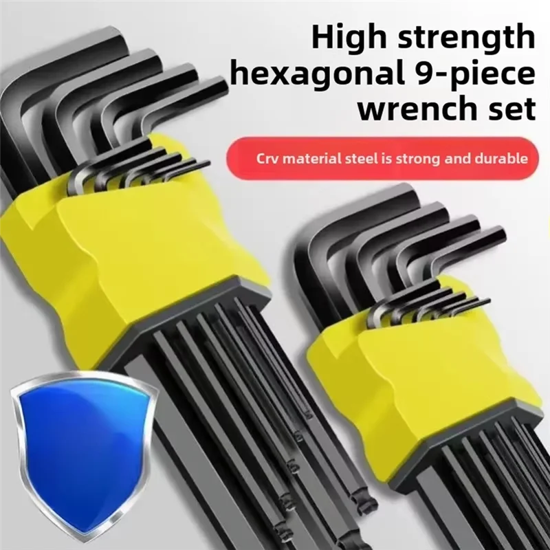 

ABKS-9Pcs Шестигранный ключ Отвертка Универсальный крутящий момент, длинная метрическая, идеально подходит для велосипедов и мотоциклов