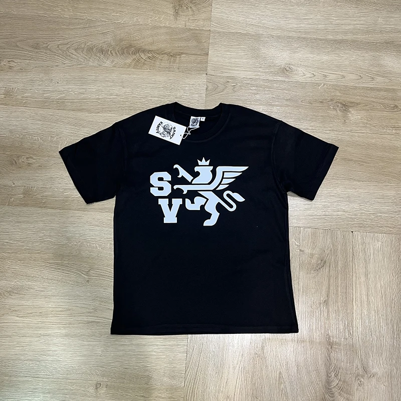 SAINT VANITY SV Letter Crown Griffin Print Short Sleeve T Shirt Men Basic Casual Tee