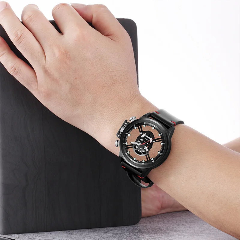 العصرية الأزياء للماء ريترو شبح جمجمة رأس ساعة رجالية الإنترنت المشاهير الجوف شارع الرقص الهيب هوب الإبداعية ساعة رجالي