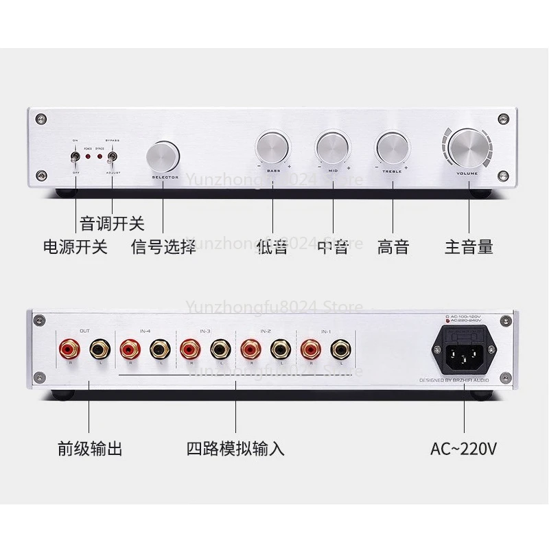 

FV-2024 High and Medium Bass Three-band Adjustment Respectively Classic Audiophile Grade Pure Class A Tone Preamp