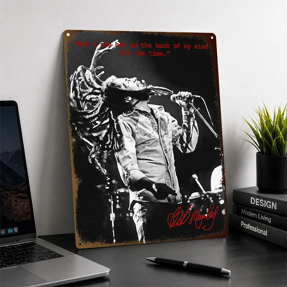 Bob Marley Concert Printed Poster Customized Aluminum Metal Sign Striking Reggae Legend Tribute Wall Art Made For Music Lovers