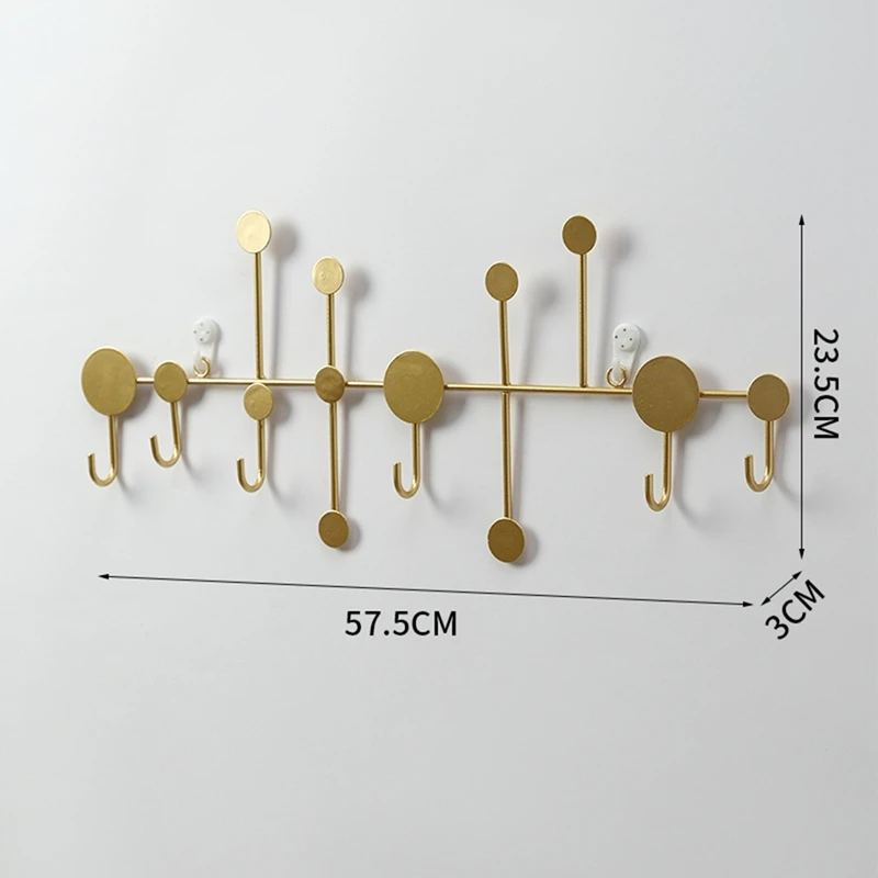 Punch-Free Decorative Dressing Room Coat Rack Hook Entrance Key Rack Storage Entrance Wall Mount-A84M