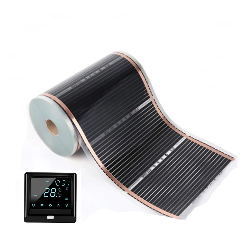 Warm floor electric system Electric floor heating Thermostat warm floor 220V 50cm Width 220W Floor Heating Infrared Film Warming