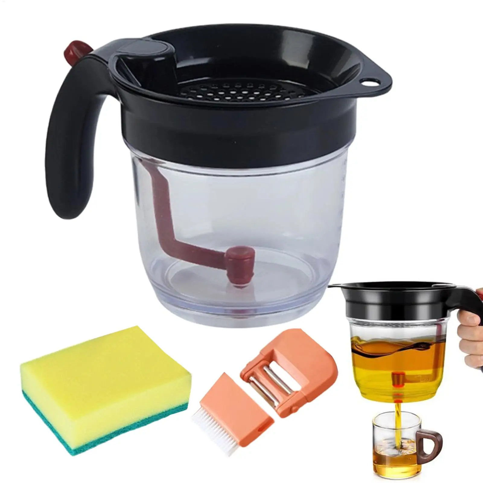 Separador de Grasa y Gravy Saludable con Colador, Herramienta de Cocina para Dieta y Fitness, Ideal para Cocinar con Poco Aceite, Regalo para el Día del Hogar, Cumpleaños, Día de la Madre