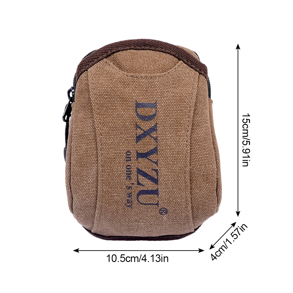 Canvas men Casual Design Small Waist Bag Fashion Hook Bum Bag Waist Belt Pack Cigarette Case Phone Pouch