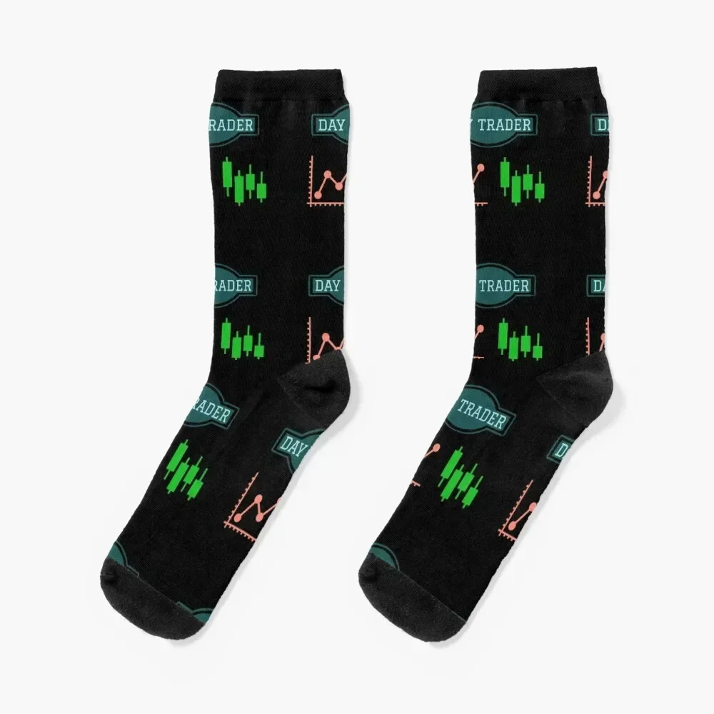 Day trader with chart and candles Socks Antiskid soccer cycling anime bright garter Socks Man Women's