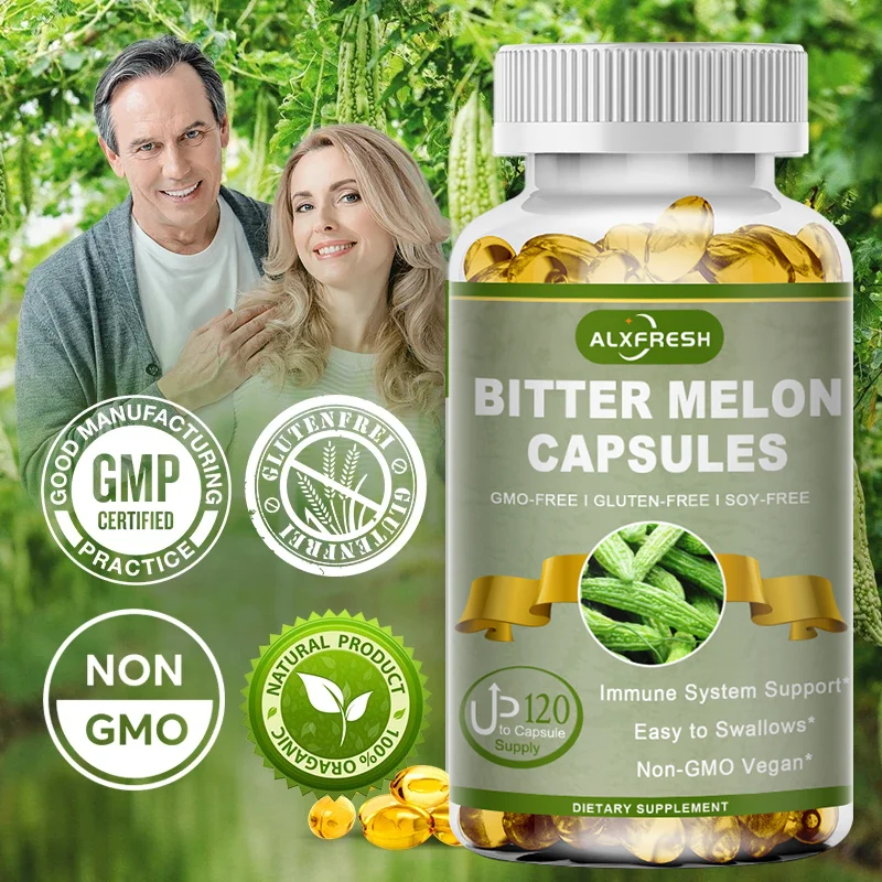 

Alxfresh Bitter Melon 2500mg | Non-GMO Vegan Gluten-free | Health Nutrition Supplement for Adult Old People