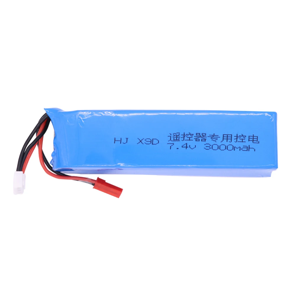 Upgrade 3000mAh 7.4V Lipo Battery with JST Plug for Frsky Taranis X9D Plus Transmitter 2S 7.4V Lipo Battery Toy Accessories