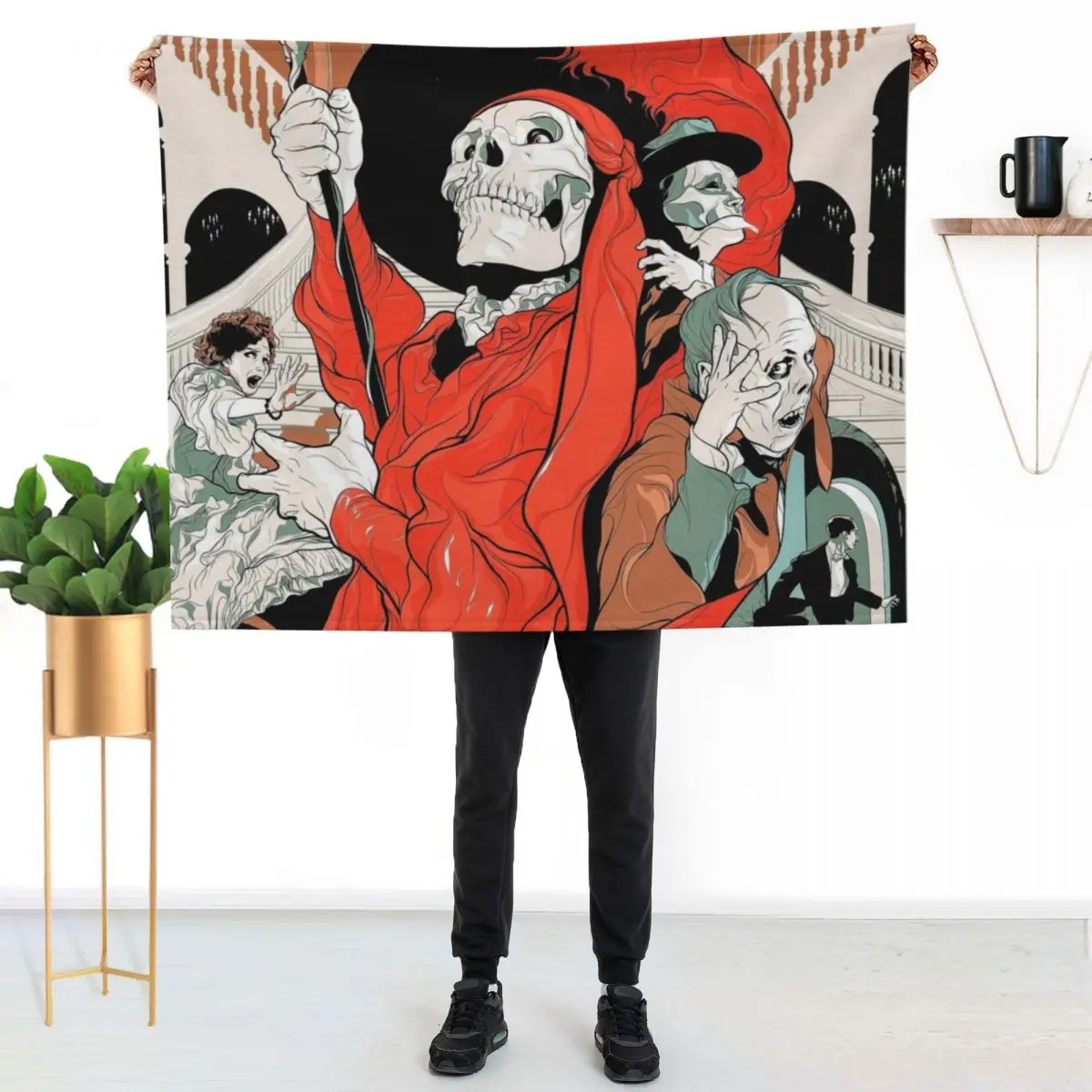 

The Phantom Of The Opera - Lon Cheney - The Nu Retro Poster Throw Blanket Anti Shedding Soft Fuzzy Blanket for Home