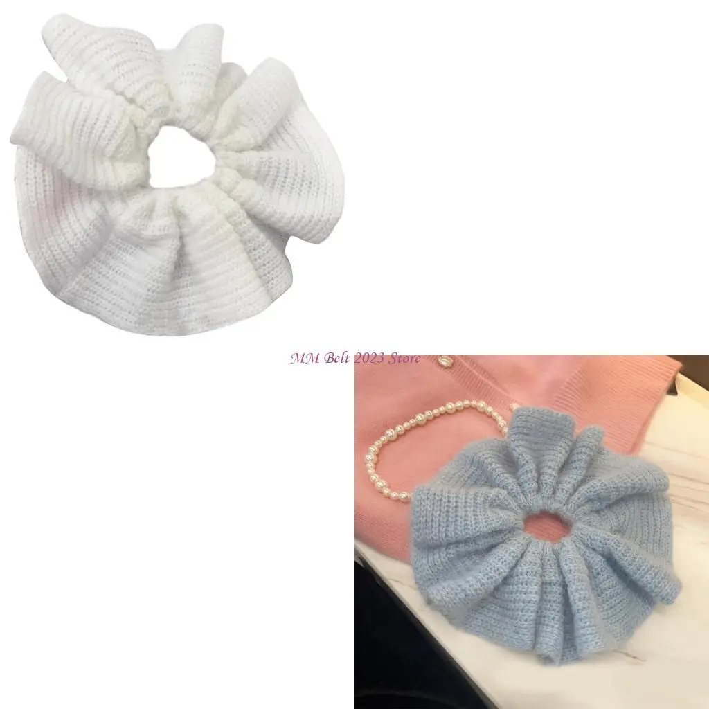 

49ME Aesthetic Hair Scrunchies Women Elastic Knit Hair Ties Wedding Party Headwear