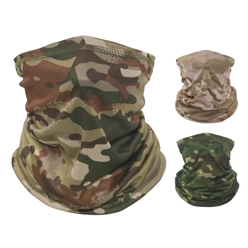 Camo Tactical Mask Neck Gaiter Cover Face Bandana Sun Cool Cycling Hunting Hiking Camping Tube Scarf Men Women