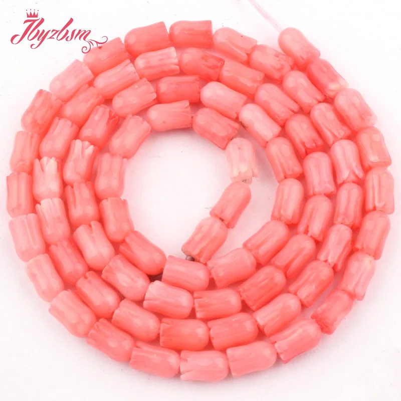 Pink Red White Tulips Flower Coral Spacer Bead Stone 15 inch for DIY Accessories Necklace Bracelet Pendant Charms Jewelry Making