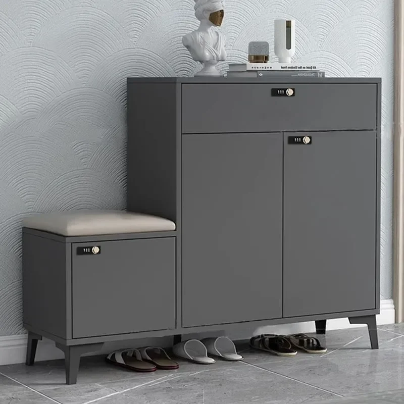 With lock, household door, elevator mouth, shoe cabinet, shoe change stool, integrated storage cabinet, large-capacity balcony,