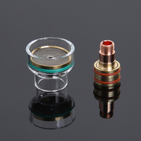 1.6mm/2.4mm TIG Welding Torch Kits Glass Collet Gas Lens Nozzles TFM53NCN Argon Arc Torch with Transparent Protective Cup