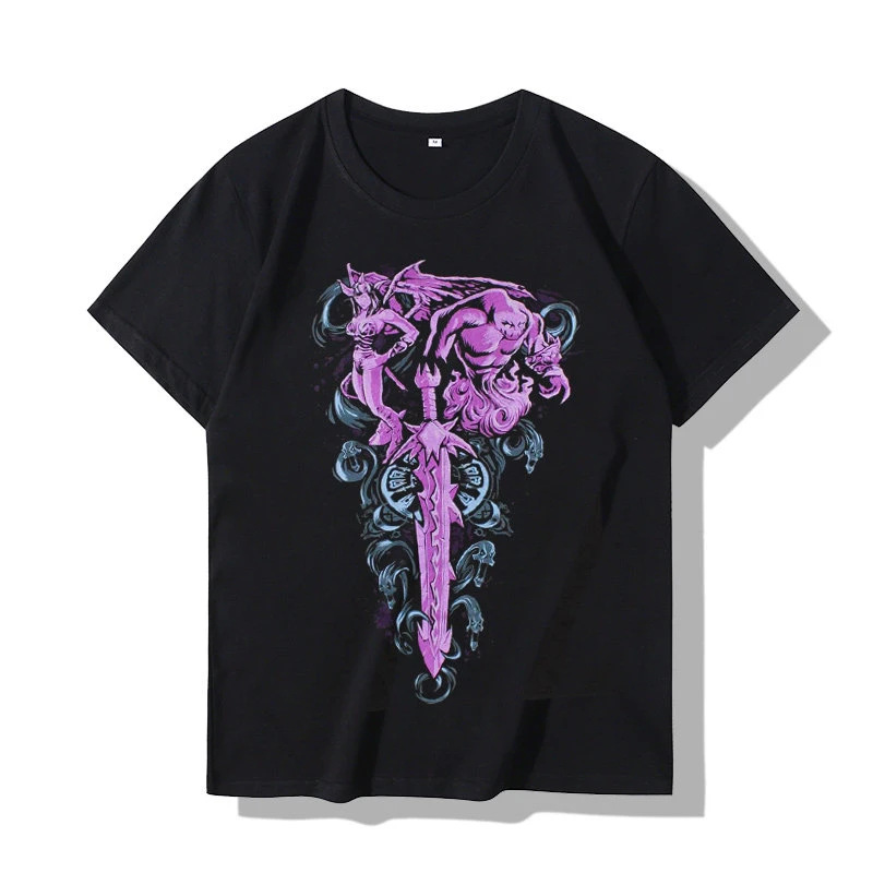 Summer New World of Warcraft Short Sleeve T-shirt Summer Alliance Tribal Classic WOW Perimeter Men and Women Cotton Half Sleeve