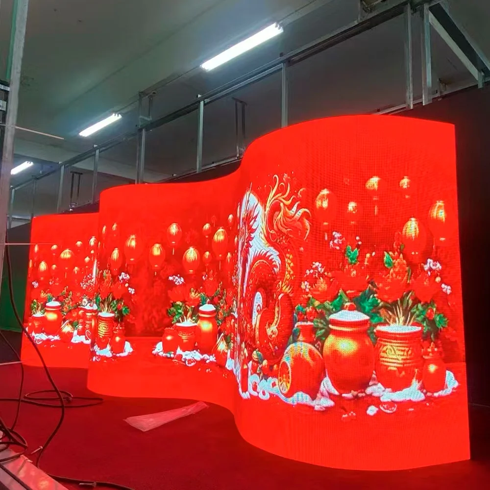 LED VISUAL Outdoor Seamless Splicing P2.6 P2.9 P3.91 P4.8 Stage Background LED Video Wall Flexible Rental Display Screen - view 5