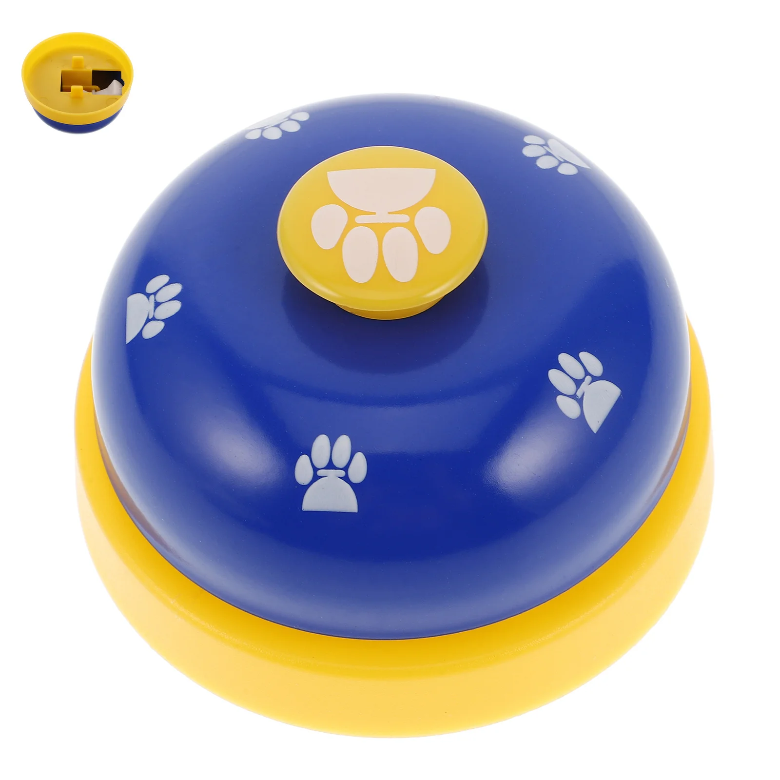 

Pet Training Bells For Dogs Puppy Flat Wide Button Blue Yellow Footprint Pattern Communication Device Dog Potty Training
