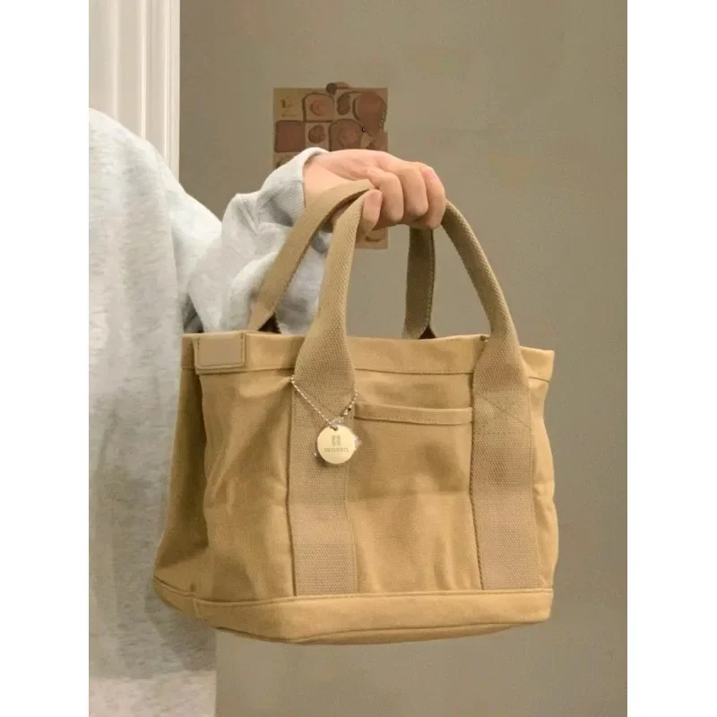 Summer new Japanese Lotte high-grade canvas bag Women's lunch bag Tiktok super fire handbag casual bag purseshandbags womens bag