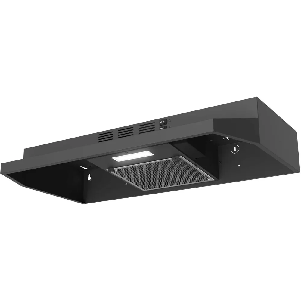 Range Hood 30 inch Under Cabinet, Ducted/Ductless Convertible Kitchen Hood, Stainless Steel Vent Hood with LED Light