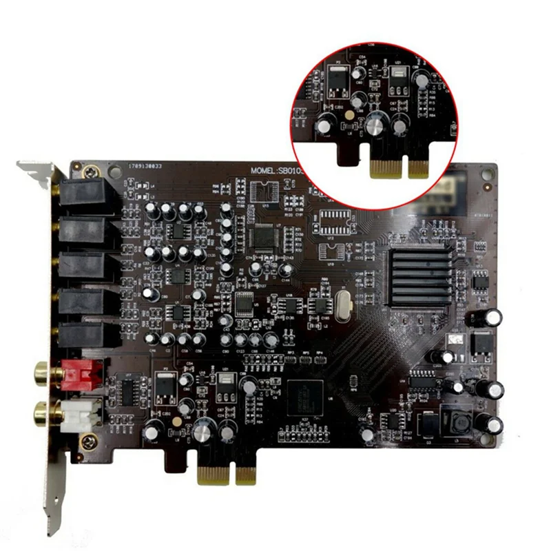 

Звуковая карта 5.1 PCI Express PCI-E Встроенный интерфейс с двойным выходом для окон ПК XP/7/8/10-A77Z
