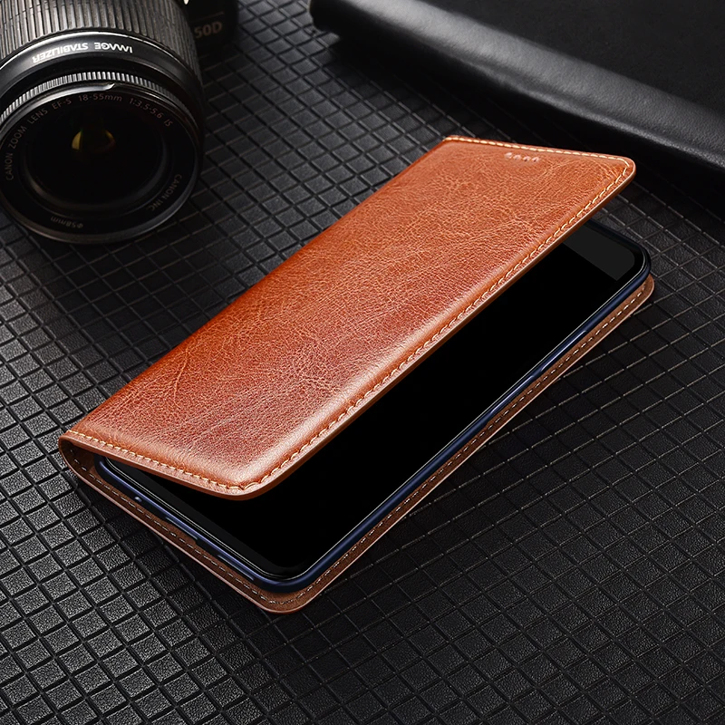 

For Redmi Note 10 10S 11 12 12S 13 14 14S Pro Plus 4G 5G Turbo Crazy Horse Pattern Of Genuine Leather Flip Phone Case Cowhide