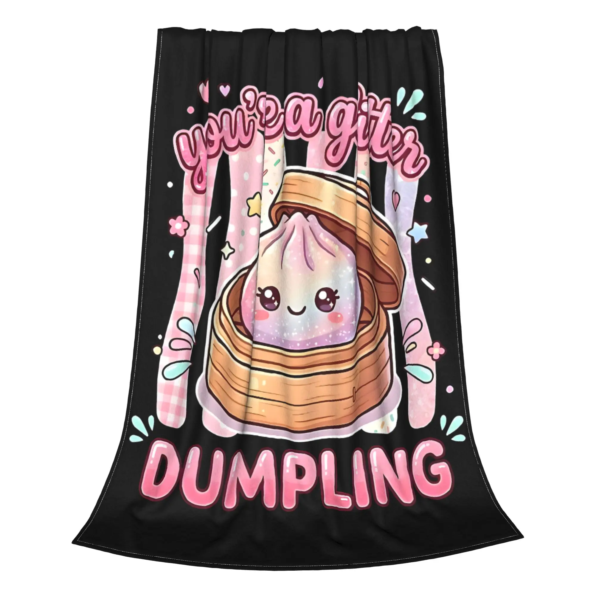 1PC Glitter Dumpling Cute Girly Food Pun  Winter Blankets for Adults Bedding Home Interior Sofa Knee