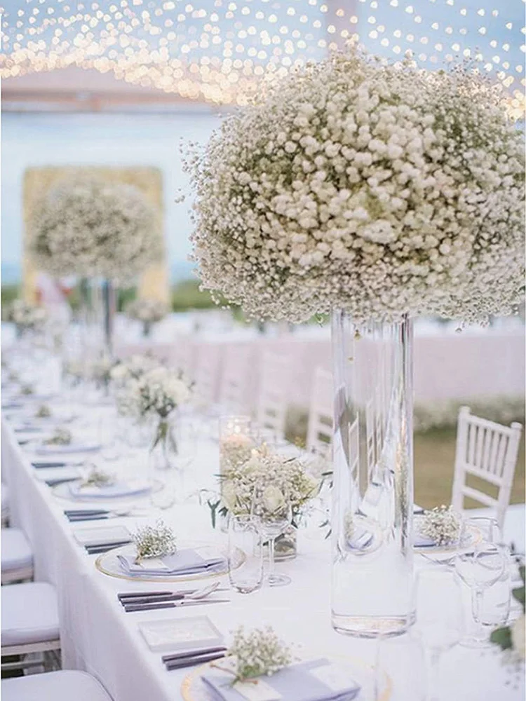 15 peças flores artificiais babysbreath, decorações de jardim ao ar livre e pátio, flores de