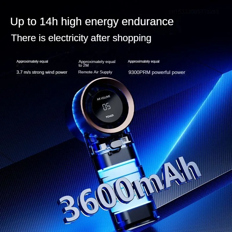 New Xiaomi SOTHING High Speed Handheld Small Fan Outdoor Silent Long Endurance LED Digital Display Portable Cooling Electric Fan