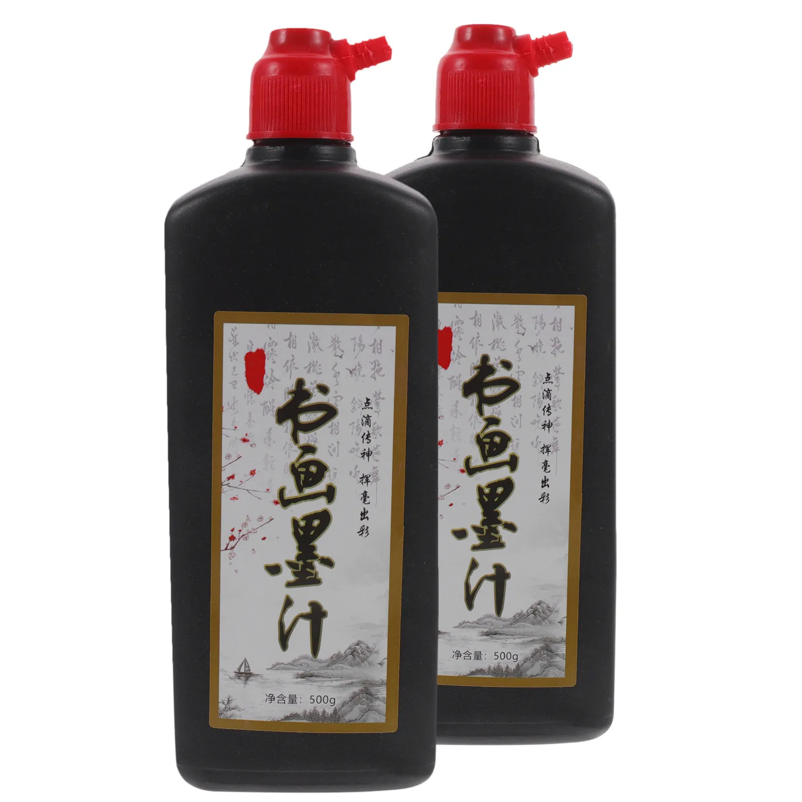 2pcs Natural Chinese Calligraphy Ink – Smooth, Dense, Fade-Resistant Brush Painting Ink for Art & Stationery