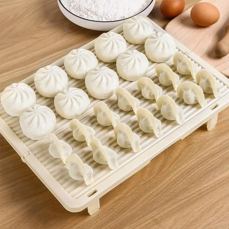 Foldable Dumpling Drying Tray Dumpling Mat Non Stick Surface Stackable Design Perfect For Home Kitchen Dumpling Making Food Prep